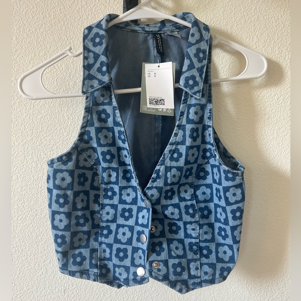 H&M denim vest NWT